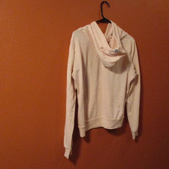 PINK Victoria Secret Woman Medium Pink White Graphic Warm Pullover Hoodie - Picture 6 of 8